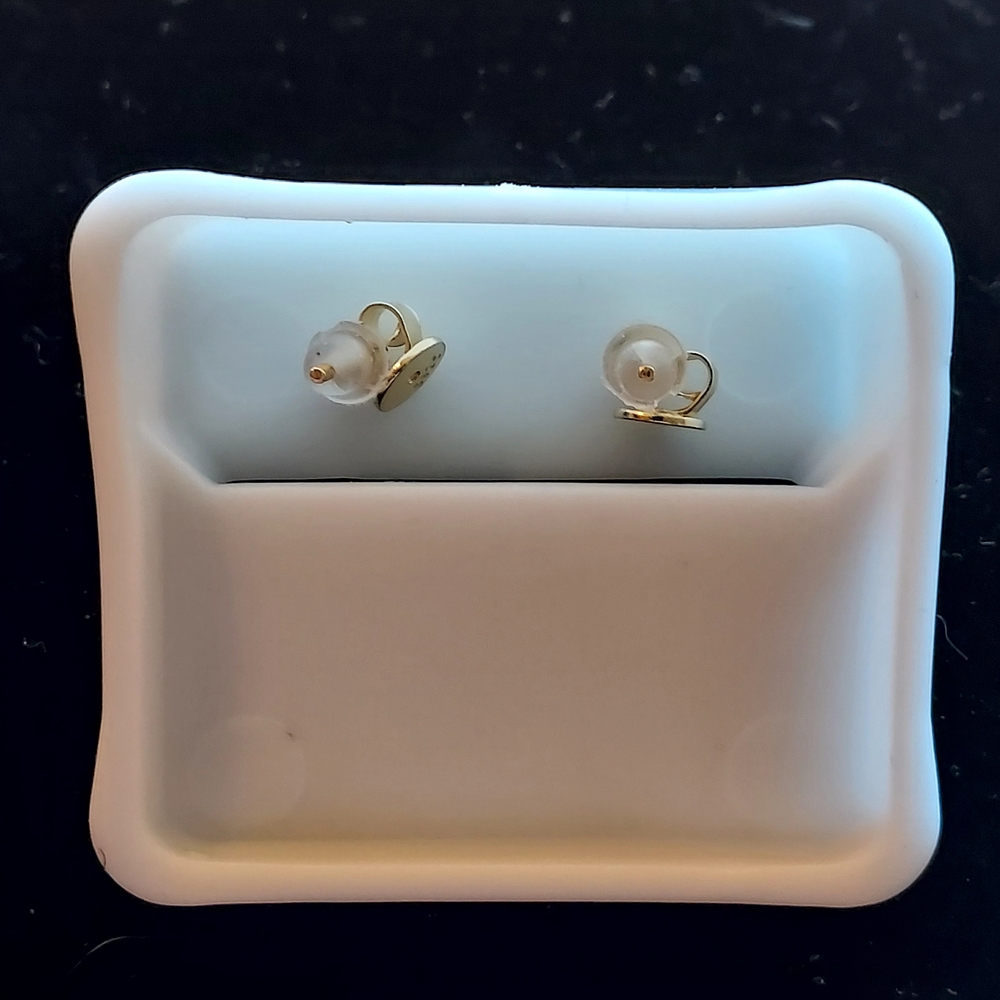 925 Moissanite Gold and Silver Stud Earrings #7 - Picture 3 of 3